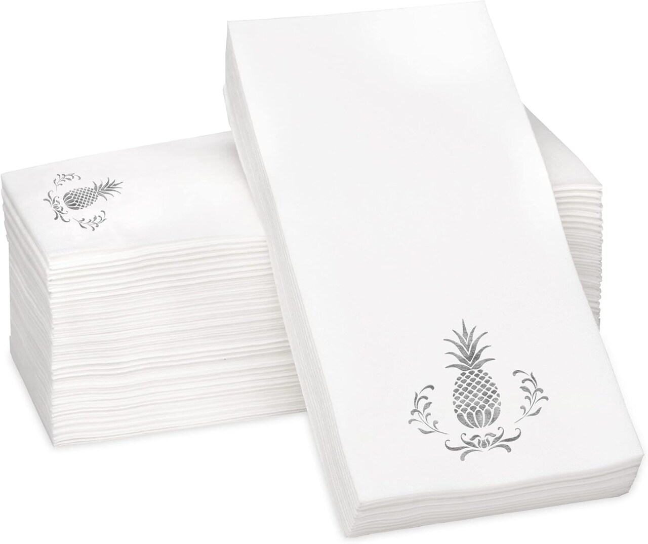 100-Pack Gold Pineapple Foil Airlaid Paper Napkins, 12×17 in, Linen-Like & Absorbent